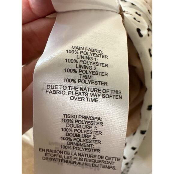 Self-Portrait Swiss Dot Pleated Chiffon Midi Dress White Black Size 4 - Picture 13 of 15